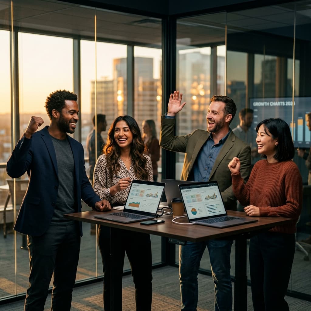 Equipo SkaleStack celebrando resultados